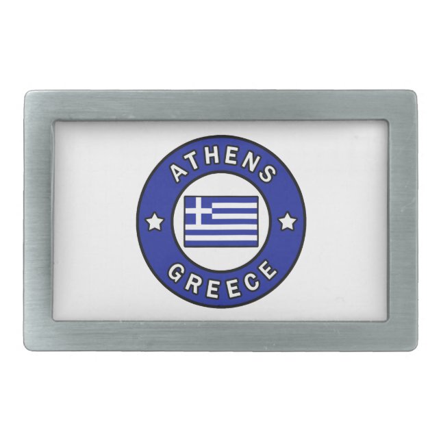 Athens Greece Rectangular Belt Buckle (Front)