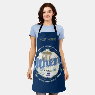 Athens Greece Retro Acropolis Vintage Souvenir Apron