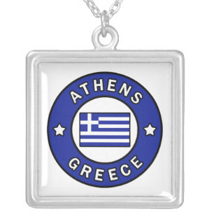Athens Greece Silver Plated Necklace