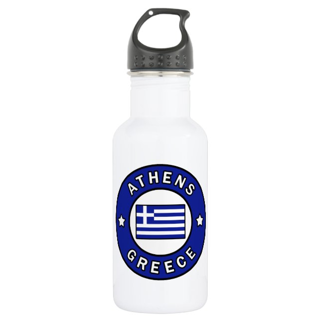 Athens Greece Stainless Steel Water Bottle (Front)