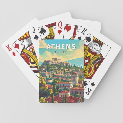 Athens Greece Travel Art Vintage Playing Cards