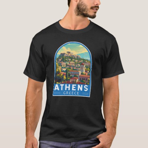 Athens Greece Travel Art Vintage T_Shirt
