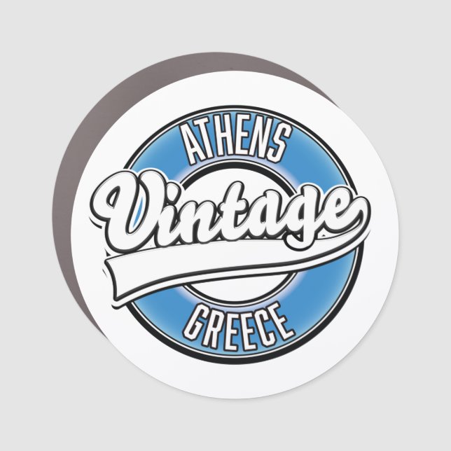 Athens Greece vintage logo Car Magnet (Front)