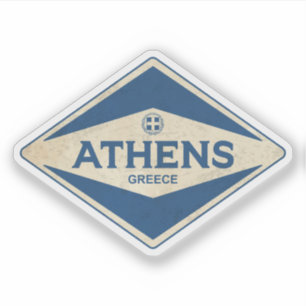 Athens Greece Vintage Sticker