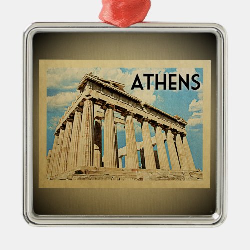 Athens Greece Vintage Travel Ornament
