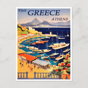 Athens, Greece Vintage Travel Postcard