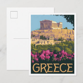 Athens Greece Vintage Travel  Postcard