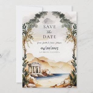 Athens Greek Save The Date Invitation