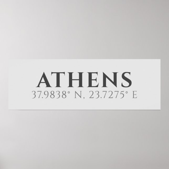 Athens Latitude Longitude Poster (Front)