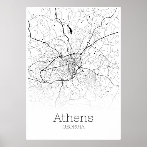 Athens Map _ Georgia _ City Map Poster