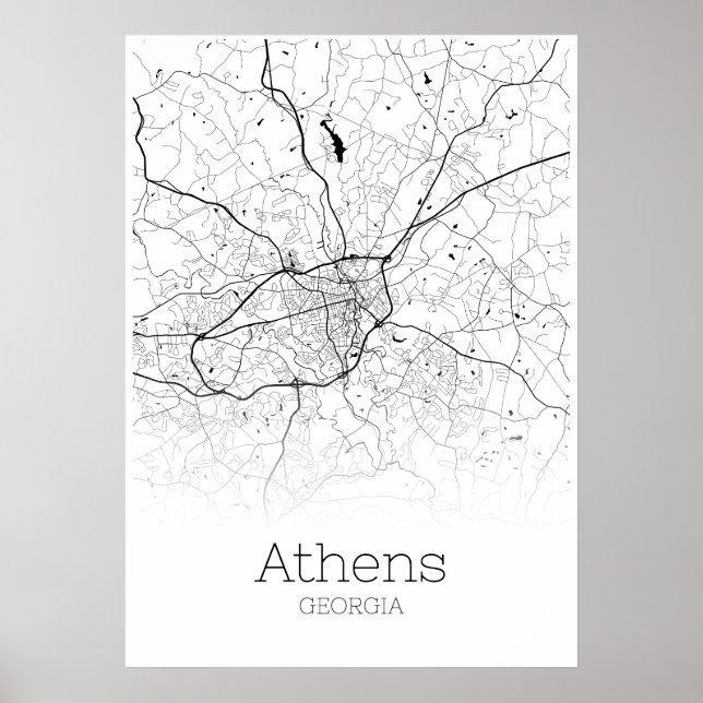Athens Map - Georgia - City Map Poster (Front)