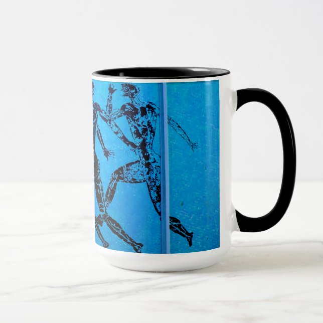 Athens Marathon Blue Print Mug (Right)