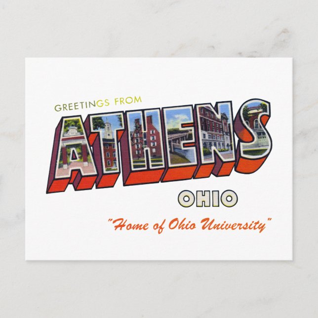 Athens Ohio Postcard (Front)