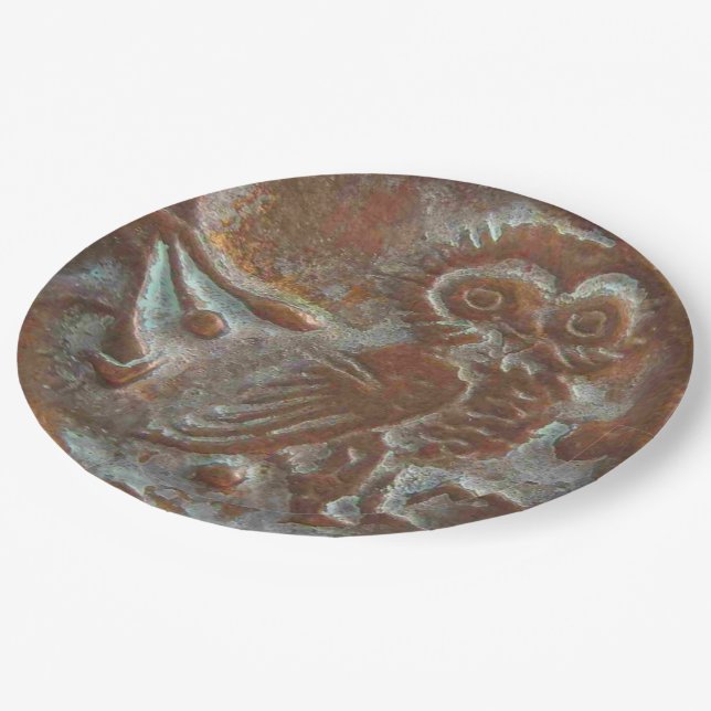 Athens Owl Paper Plates (Angled)