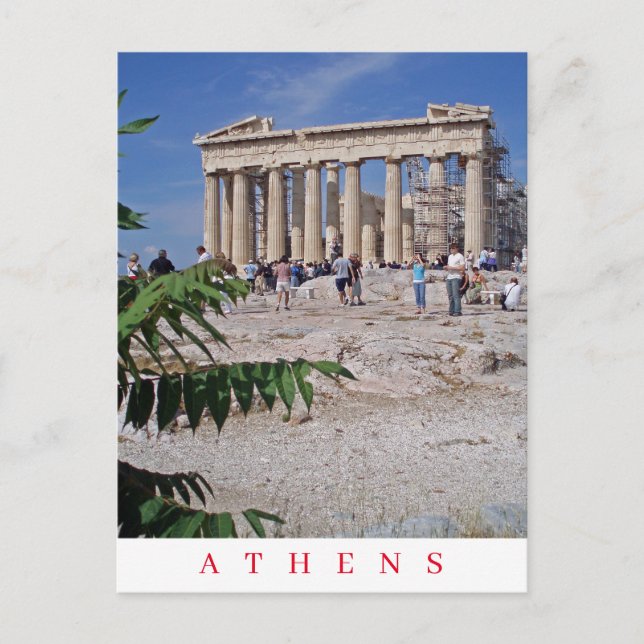 Athens Parthenon panoramic view postcard (Front)