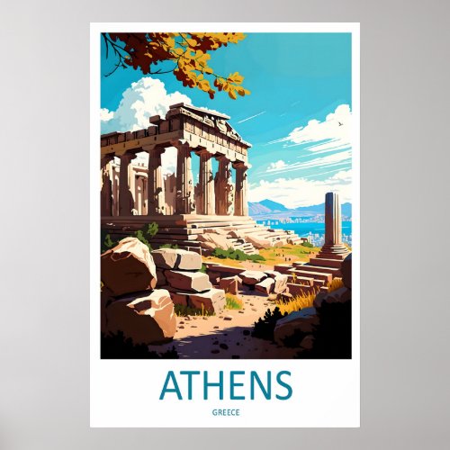 Athens Poster National Ski ParkVintage Travel
