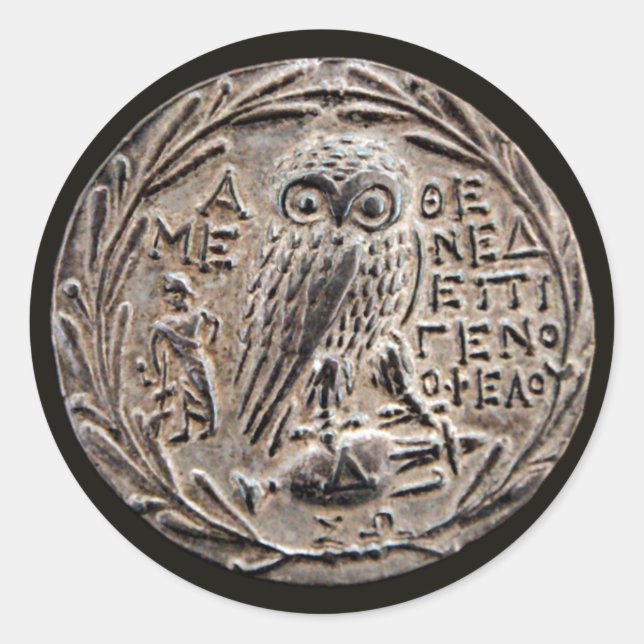 Athens Silver Tetradrachm Classic Round Sticker (Front)