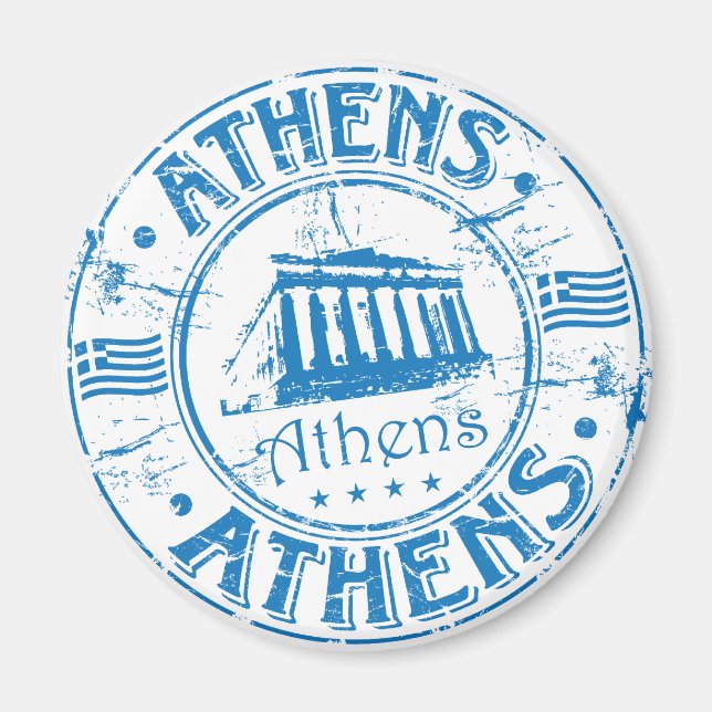 Athens Stamp Magnet (Front)