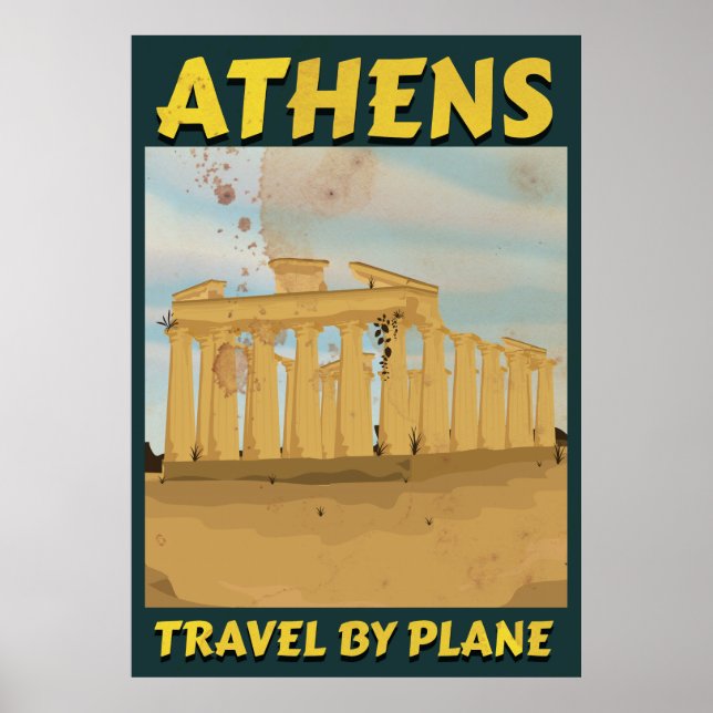 Athens vintage travel poster (Front)
