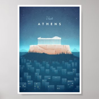 Athens Vintage Travel Poster by VintagePosterCompany at Zazzle