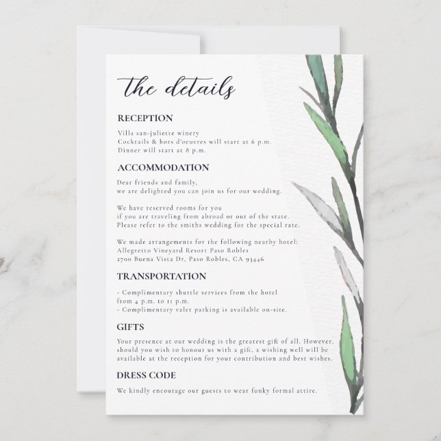 Athens Wedding details | Greece skyline invite (Front)