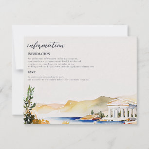 Athens Wedding details/info Greece skyline invite
