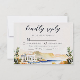 Athens Wedding RSVP Greece skyline invite