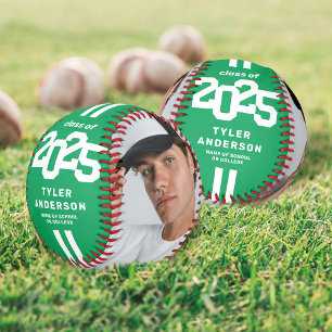 Athlete 2025 Green Graduation Custom Photo Baseball