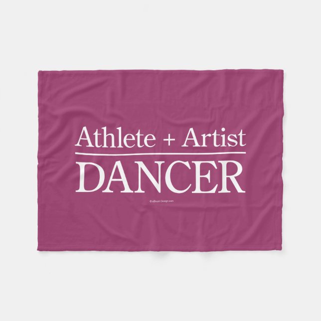 Athlete + Artist = Dancer Fleece Blanket (Front (Horizontal))
