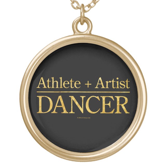 Athlete + Artist = Dancer Gold Plated Necklace (Front)