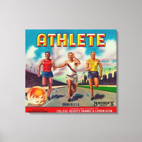 Athlete Brand Citrus Crate Label Canvas Print