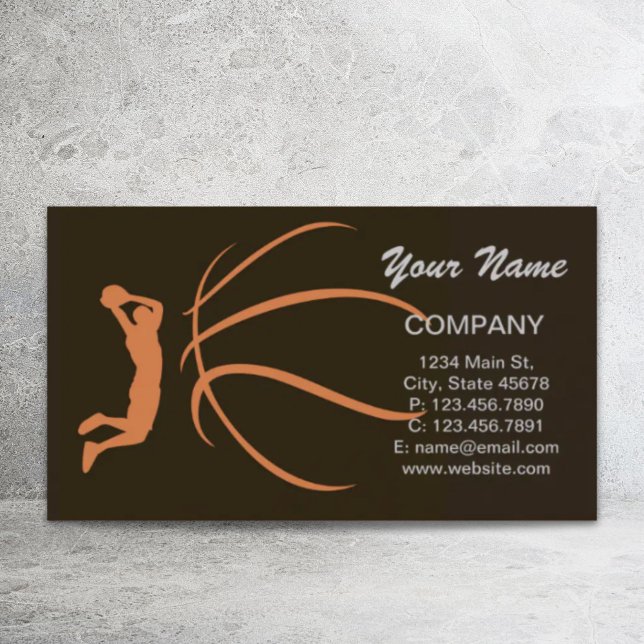 Athlete Coach Trainer Sport Instructor Basketball  Business Card (Basketball Athlete Business Card)