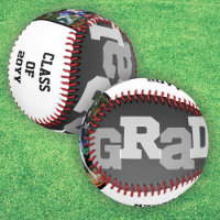 Athlete GRAD Black Ombre Graduation Photo Baseball