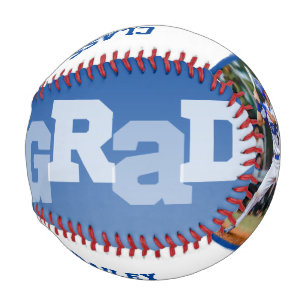 Athlete GRAD Blue Ombre Graduation Photo Baseball