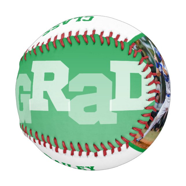 Athlete GRAD Green Ombre Graduation Photo Baseball (Front Right)