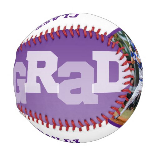 Athlete GRAD Purple Ombre Graduation Photo Baseball