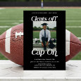 Athlete Graduation Cleats off Cap On Invitation