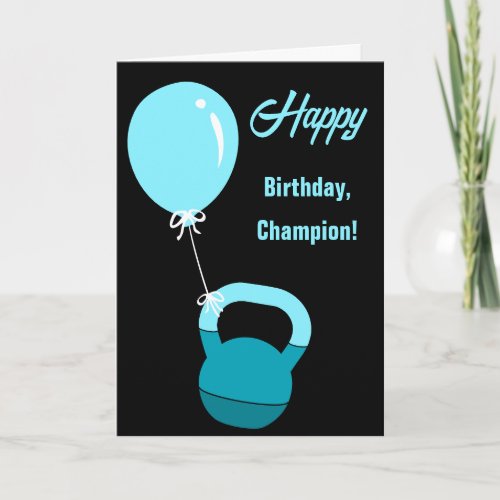 Athlete Kettlebell Balloon Happy Birthday Champion