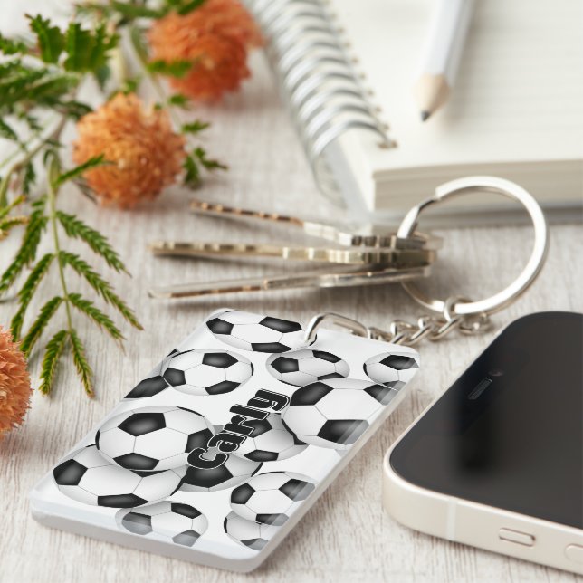 athlete name cluster of soccer balls keychain (Front Right)