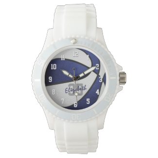 athlete name jersey number blue white basketball watch