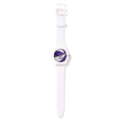 athlete name jersey number purple white basketball watch (Strap)