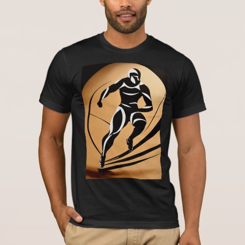Athlete Silhouette Picasso Style Mens T_Shirt
