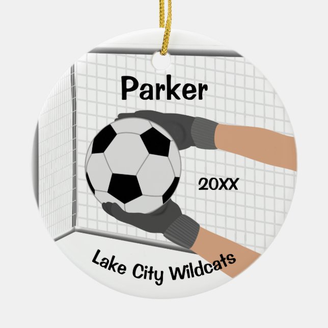 Athlete Soccer Goalie Ornament (Front)
