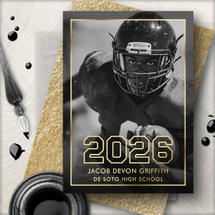 Athlete Sports Photo Graduation Foil Announcement