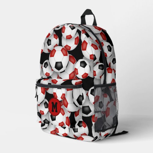 red black soccer club team colors kids backpack