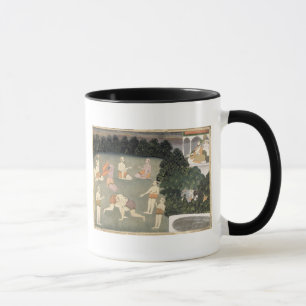 Athletes perform before a seated noble, c.1760 (op mug