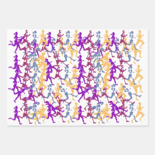 Athletes runners and joggers wrapping paper sheets