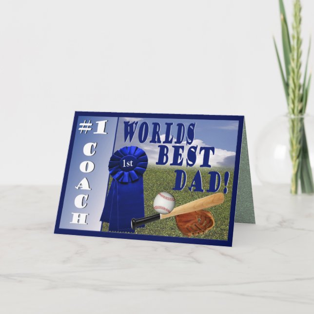 Athletes Worlds Best Dad & #1 Coach Greeting Card (Front)