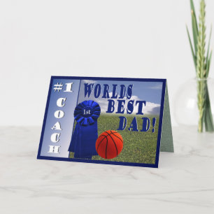 Athletes Worlds Best Dad & #1 Coach Greeting Card