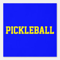 Athletic Bright Yellow PICKLEBALL On Vivid Blue